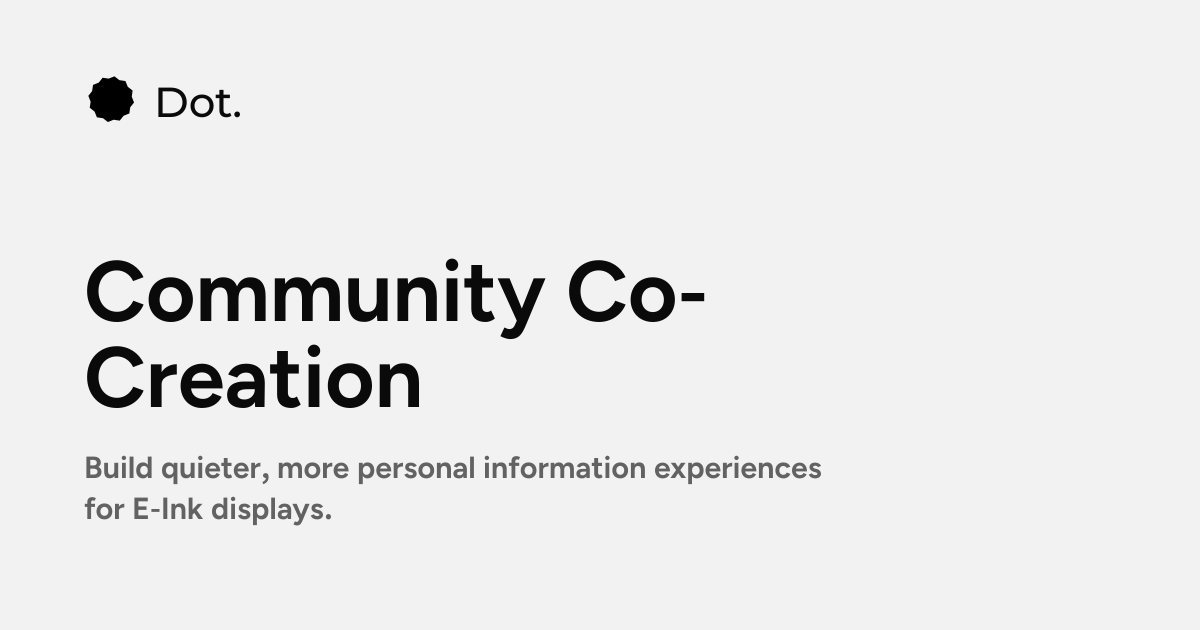 Dot | Community Co-Creation