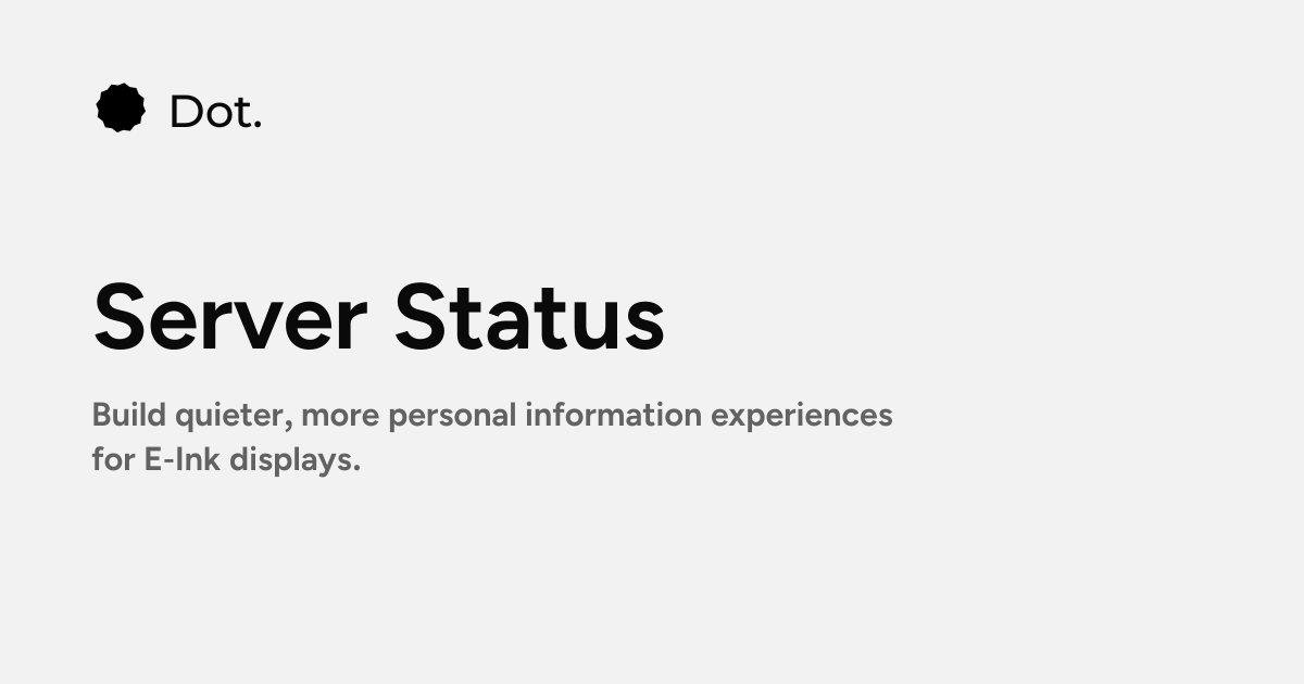 Dot | Server Status